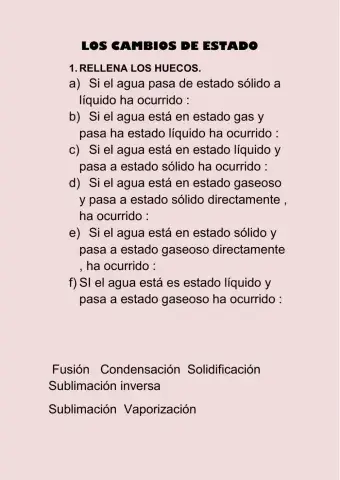 Los cambios de estado