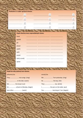 Irregular verbs - the same, i-a-u