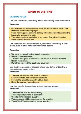 Definite article the