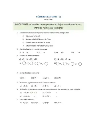 Números Enteros 1