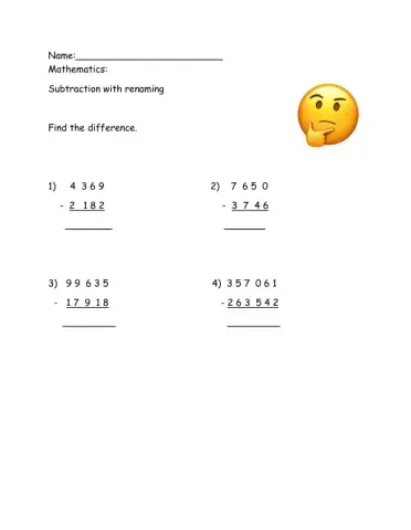 Subtraction with renaming