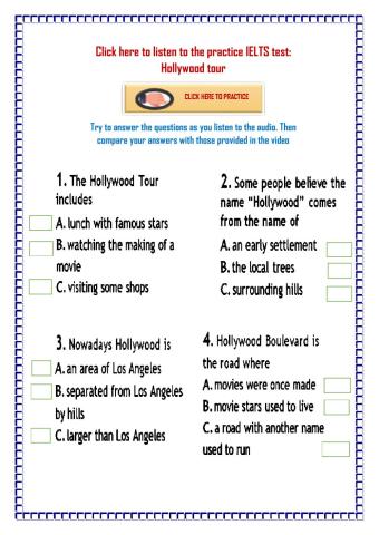 Listening and reading practice