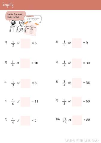 Fraction of an amount (Math with Miss Nash)