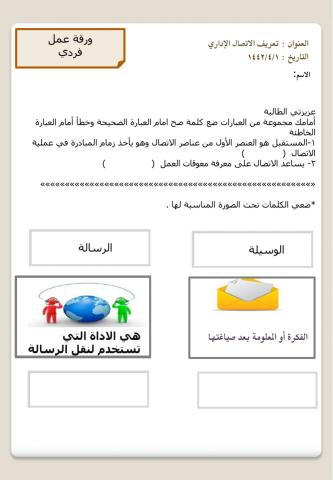 ورقة عمل الاتصال