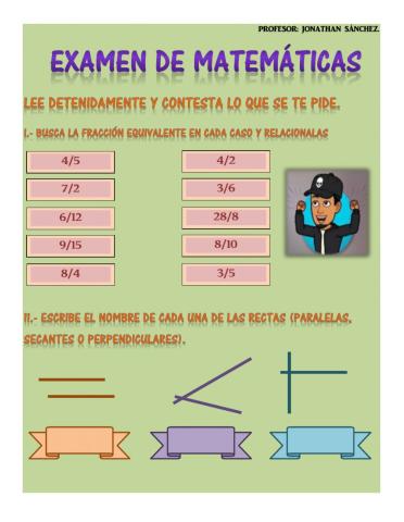 Examen matemáticas