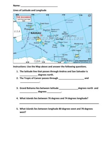 Lines of L:atittude and Longitude