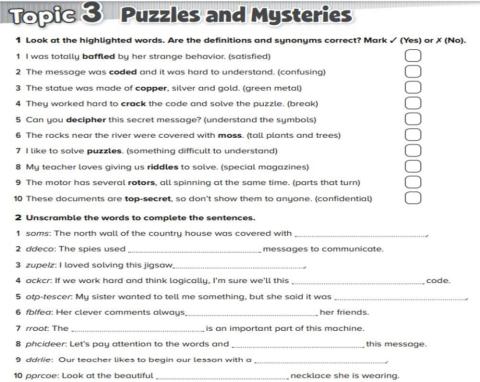 Puzzle and mysteries