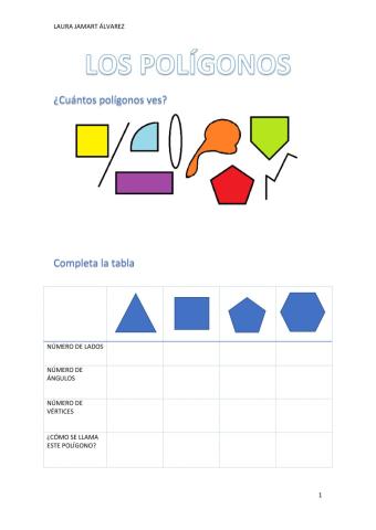 Ficha ejercicios sobre los polígonos