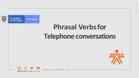 Phrasal Verbs For a Telephone Conversation