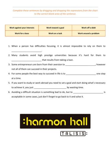 Expressions with work