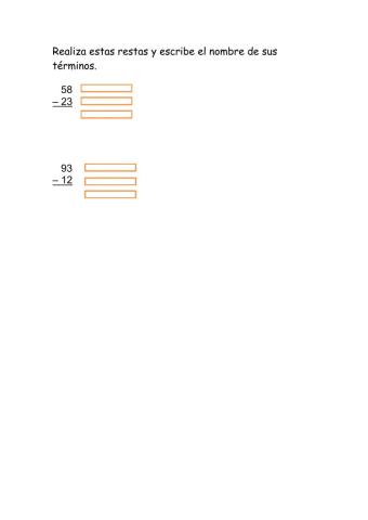 Términos de la resta