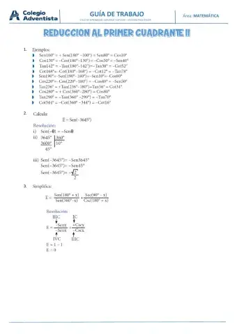 Reduccion al primer cuadrante