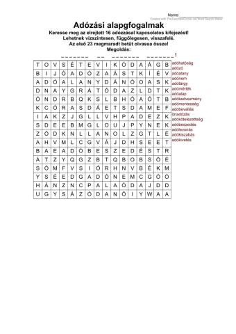 Adózási alapfogalmak-wordsearch puzzle-2