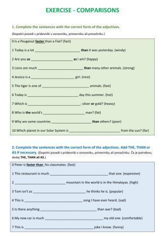 Comparison of adjectives