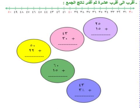 تقدير ناتج الجمع