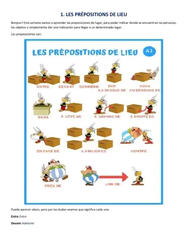 Les prépositions de lieu