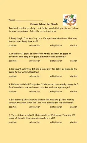 Problem Solving: Four Operations