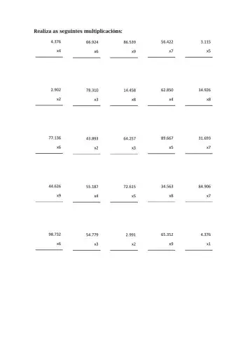 Multiplicaciones por una cifra.