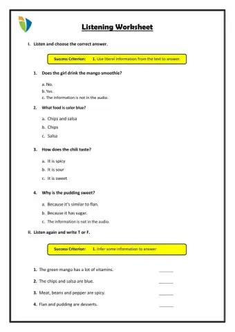 4th Grade - Week 4 - Day 1 - Listening