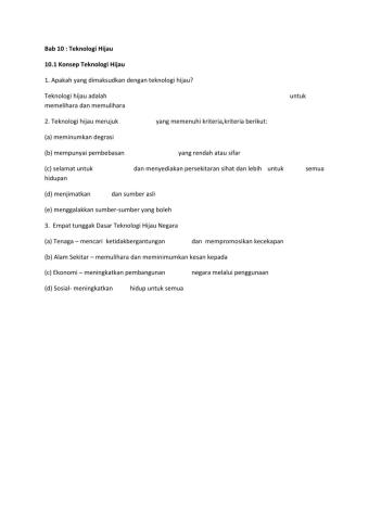 Konsep teknologi hijau