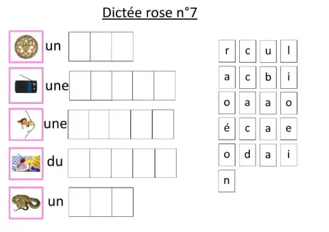 Dictée rose 7