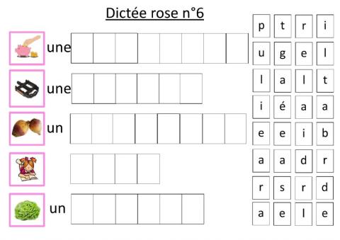Dictée rose 6