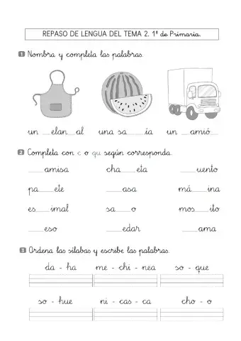 Repaso de lectoescritura