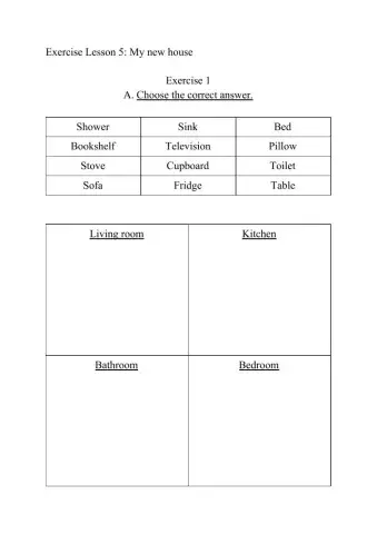 Exercise Unit 5 My new house