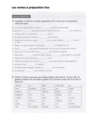 Les verbes à préposition fixe 1