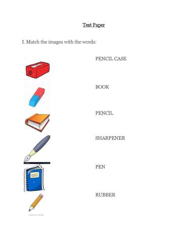 School objects - Parts of a house