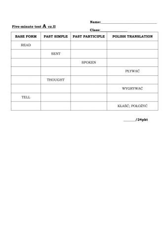 Irregular verbs part 2