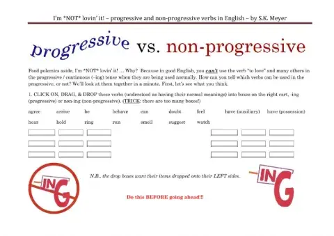 SMT-progressive vs non-progressive verbs