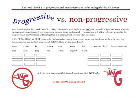 SMT-progressive vs non-progressive verbs