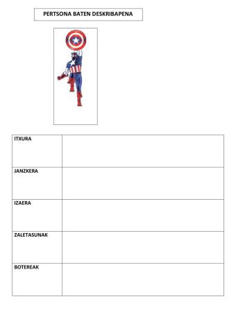 Deskribapenak Superheroiak