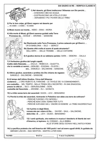 Verifica - dai giudici ai re