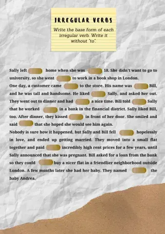 Irregular  and Regular Verbs