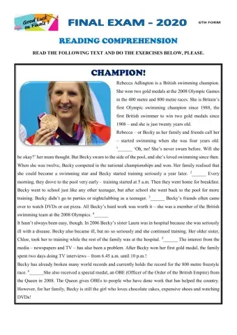 Sports - Reading Comprehension