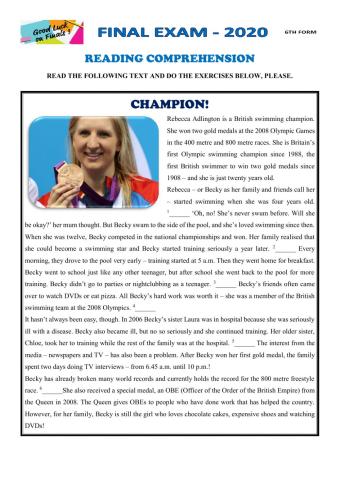 Sports - Reading Comprehension