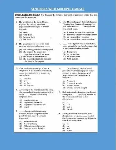 Sentences with multiple clauses