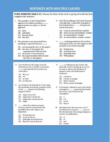 Sentences with multiple clauses
