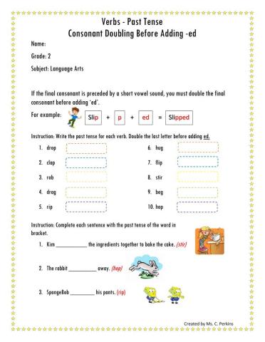 Verbs - Past Tense (adding -ed)