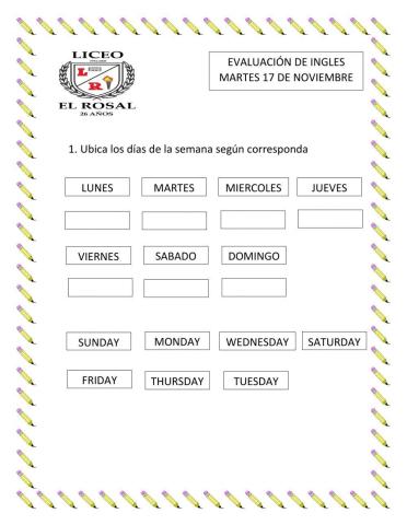 Dias de la semana y meses del año