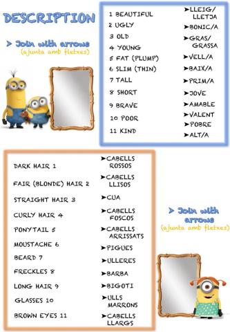 DESCRIPTION'S VOCABULARY