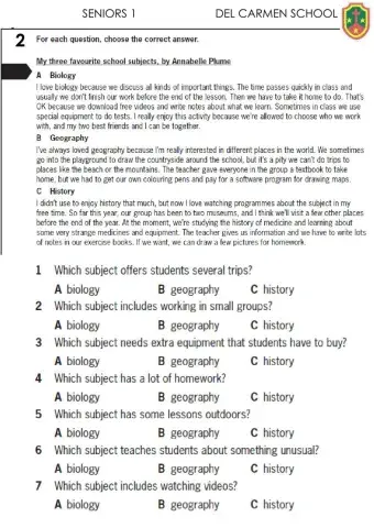 Reading comprehension