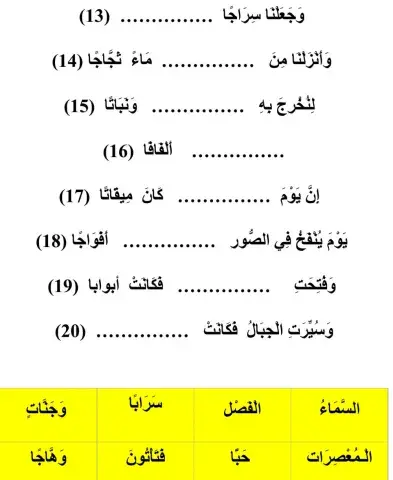 Sura An Nabaa 13 - 20