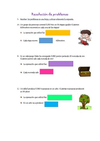 Resolución de problemas división y multiplicación