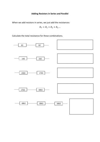 Adding the resistors