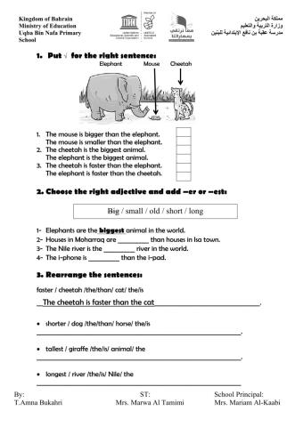 Comparative and Superlative adjectives