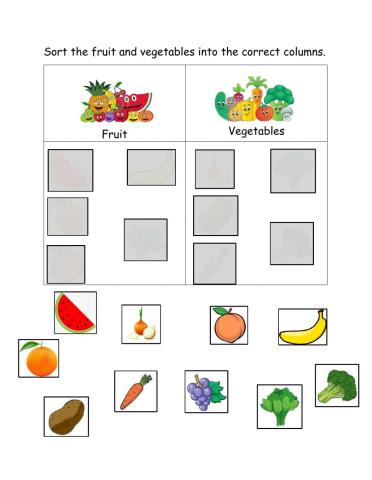 Match fruit and vegetables