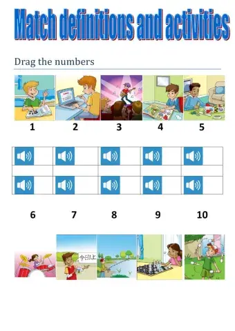 Listen and match definitions and free time activities tiger 6 unit 1